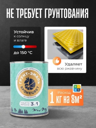 Фото грунт-эмаль бронецвет серая (бан 1,9 кг/6 шт)